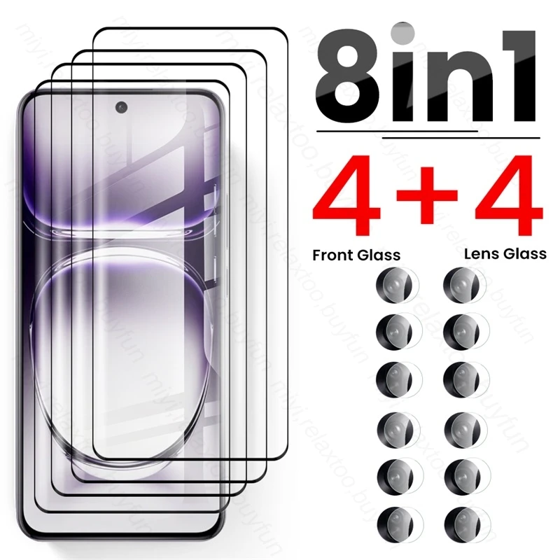 For Oppo Reno12 Pro 5G Glass 8To1 Tempered Glass Curved Screen Protector Opo Appo Reno 12 12Pro Reno12Pro Camera Protect Glass