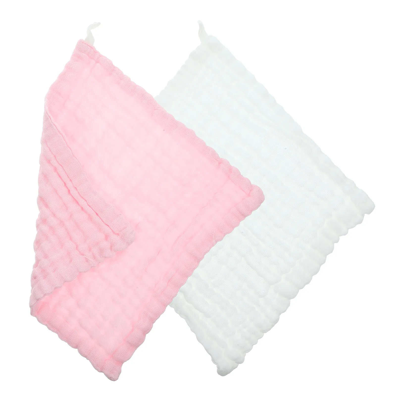 

2pcs Saliva Cloth Muslin Burp Cloths Absorbent Baby Burping Cloths Washcloths Soft Cotton Drool Bibs Blue