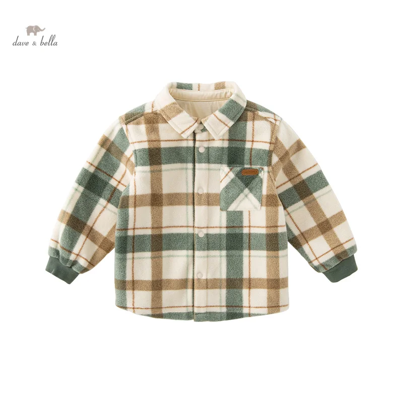 

Dave Bella Children Shirt Coat 2023 New Autumn Winter Boys Baby Fashion Casual Formal Top Plaid Outerwear Party Sport DB4237133