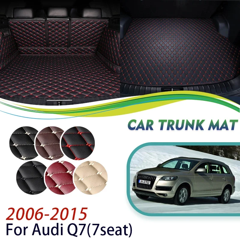 

Car Rear Trunk Storage Pads For Audi Q7 4L 2006~2015 7seat Anti-dirty Pads Trunk Mat Covers Leather Carpets Mud Auto Accessories