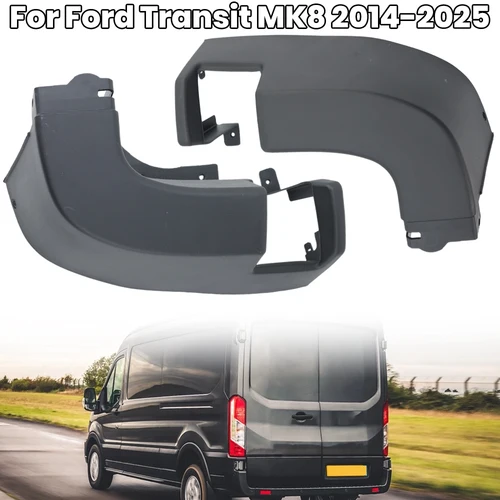 Tapa de extremo de esquina de parachoques trasero para Ford Transit MK8 2014-2025, tira protectora negra de repuesto ABS, accesorios para coches izquierdo y derecho