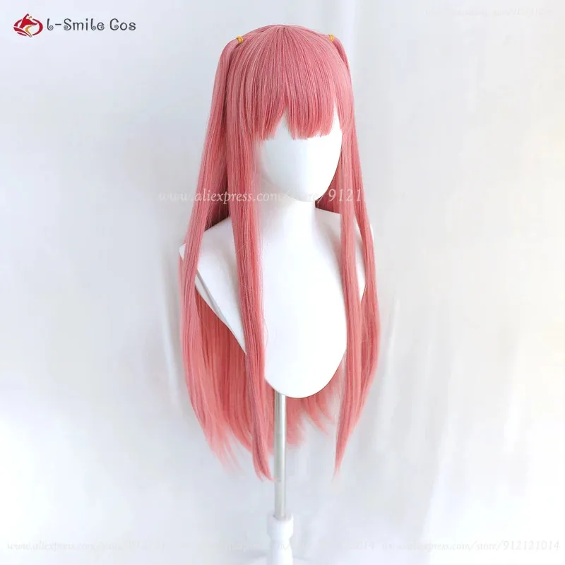 شعر مستعار تأثيري لشخصية رقم. 2 في الرسوم المتحركة، باللون الوردي، مصنوعة من ألياف صناعية مقاومة للحرارة، لحفلات الهالوين. #4