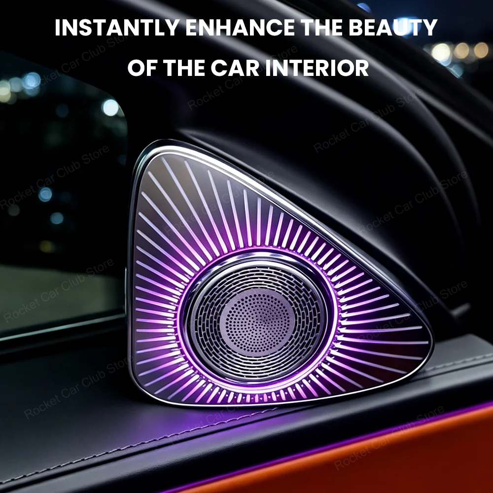For Mercedes Benz W214 2024+ Car RGB LED Treble Horn Refit Accessory LED 3D 4D 5D Speaker 64 Color Ambient Light