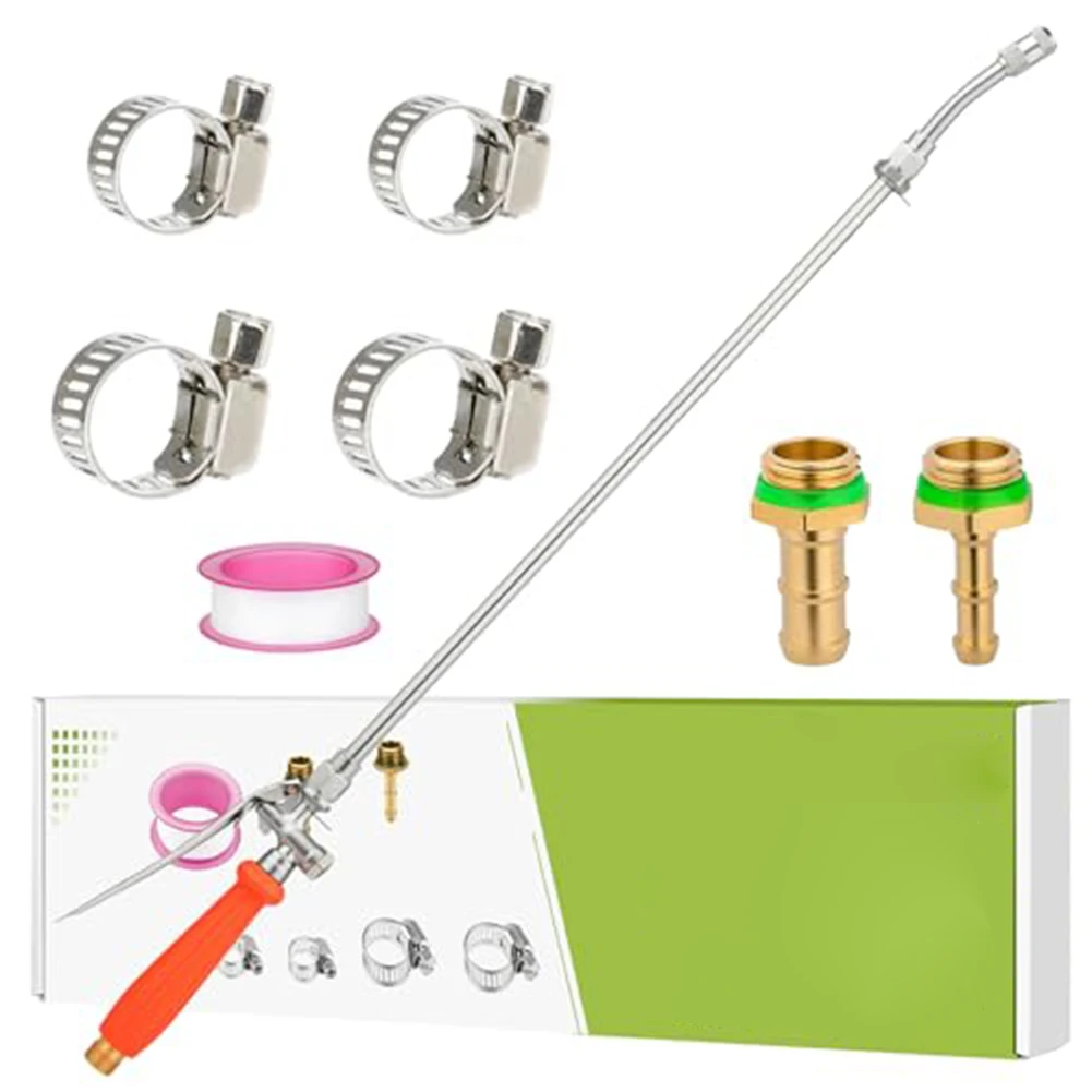 Garden Watering Spray Bar 29 Inch Full Metal Construction Stainless Steel Extension Tube Brass Barb Fittings for Plants