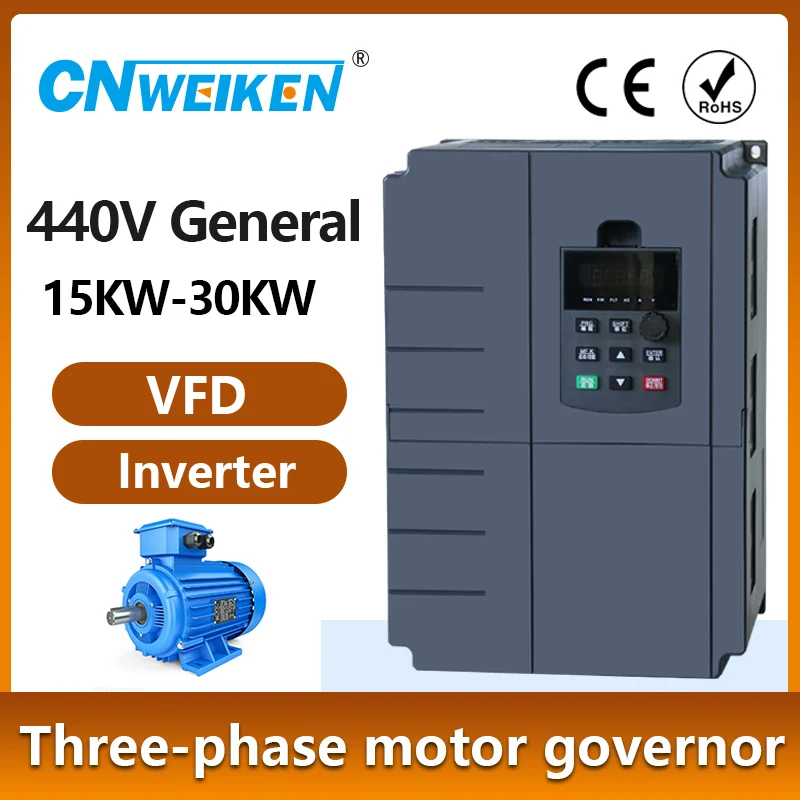 Przetwornica częstotliwości do silnika 440V 15KW/18.5KW/22KW/30KW 3-fazowe wejście i trzy wyjściowe 440V 20HP/25HP/30HP napęd AC falownik VFD