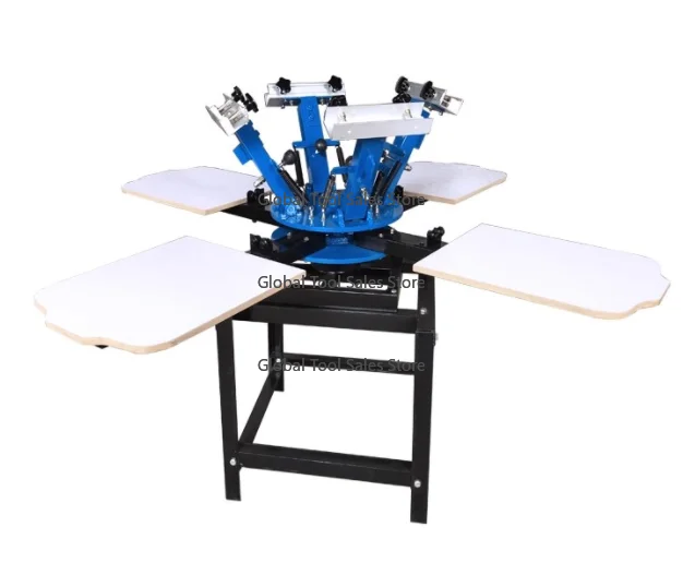 

Rotary Screen Printer for Garments and T-shirts 4 Colors Home Textile Product Machines