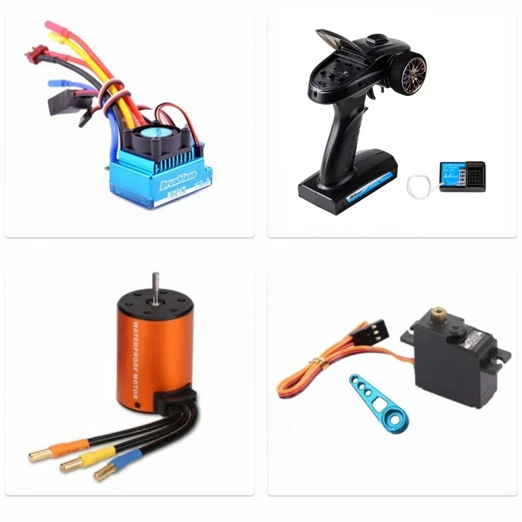 Bürstenloser Upgrade-Kit Motor ESC Empfänger Fernbedienung Servo-Set für WLtoys 144001 A959-B A979-B RC Auto Ersatzteile