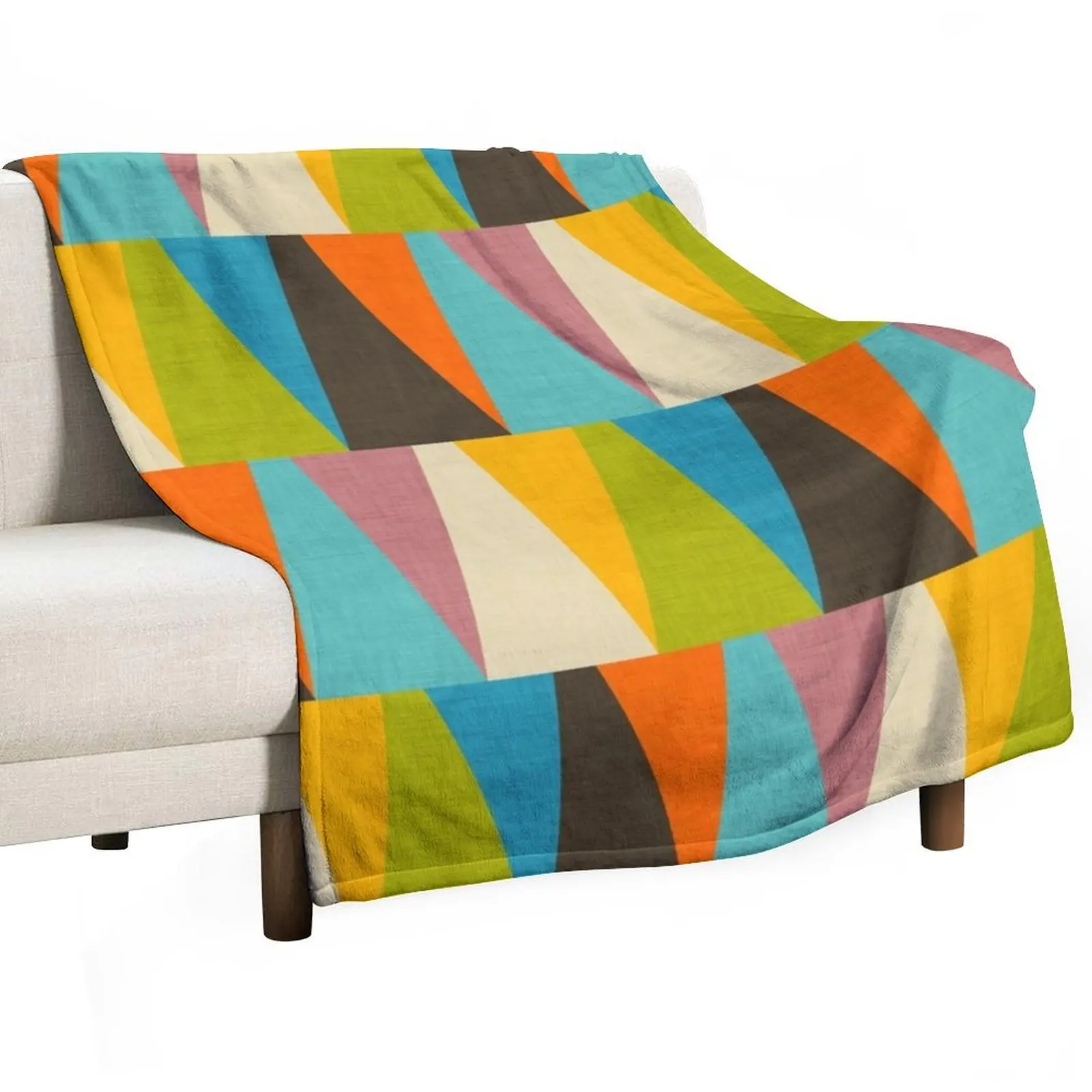 Retro Color Block Triangle Color Fun Throw Blanket Large funny gift Sofa Blankets