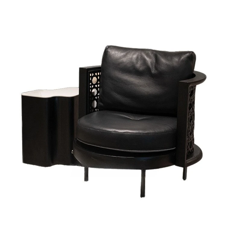 

Solid wood sofa living room restaurant hotel reception chair, rattan leisure sofa