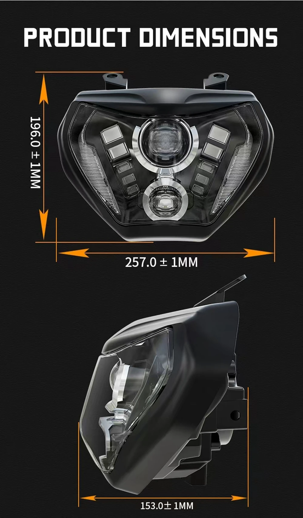 Waterproof Headlights 2014 -2016 LED Motorcycle Headlight Assembly E-MARK For Yamaha MT 09 MT-09 2015 Accessories DRL 110W