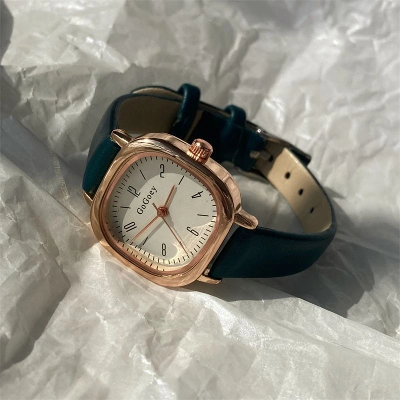 Простые арабские квадратные кварцевые часы с маленьким циферблатом и квадратным кожаным ремешком, модные кварцевые наручные часы для женщин, подарок