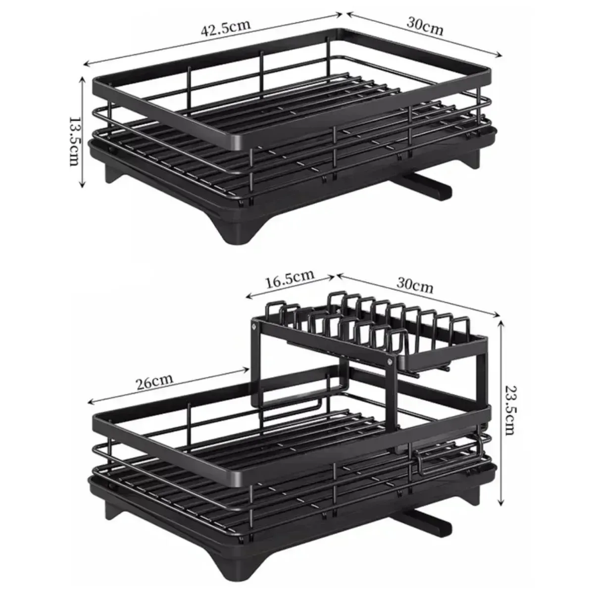 Vaccage de la vaisselle T1 Assiettes de cuisine réglables, valeur avec proximité à l'intérieur de l'évier Seau dessus Couverts Rangement Holde