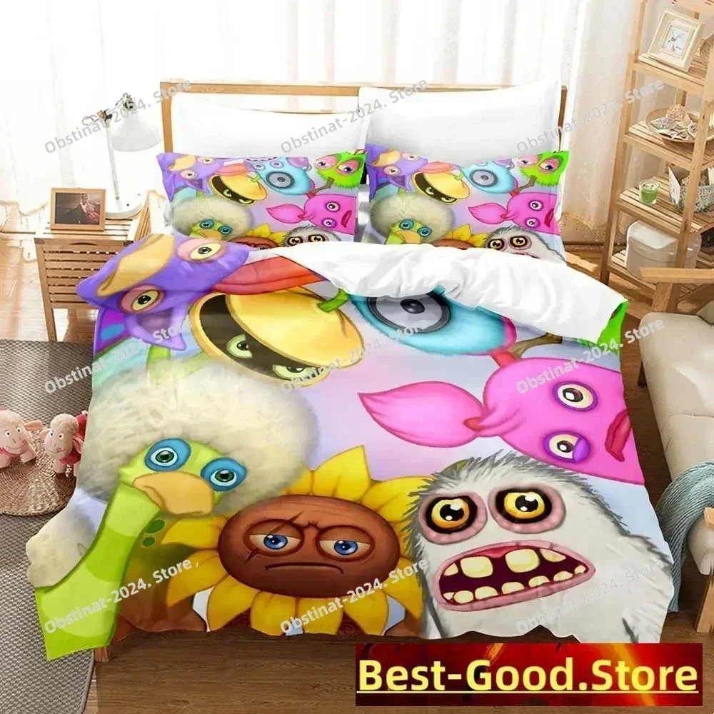 2023 Game My Singing Monsters Bedding Set Single Twin Full Queen King Size Bed Set Adult Kid Bedroom Duvetcover Sets Anime