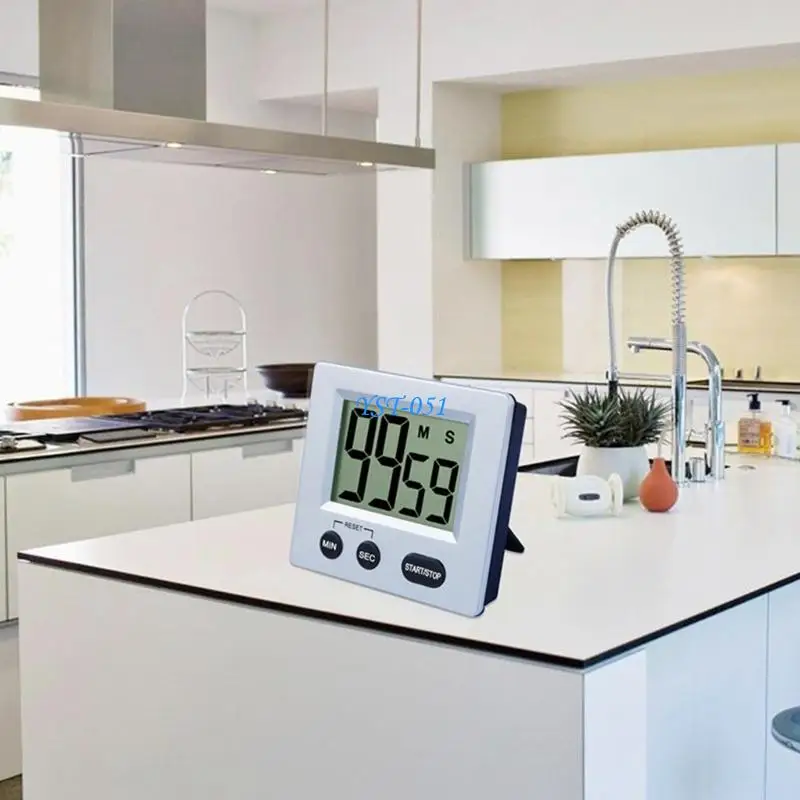 E15A Small ABS Digital Timer with Stand Hook for Home Gyms Office School Use