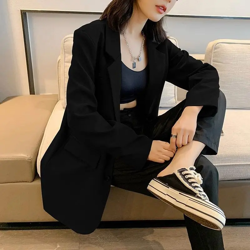 Commute Blazer Overcoat Female Women'S Coats Hot Selling Full Harajuku Gothic Y2K Punk E Girl Back Workwear Overcoats Printed