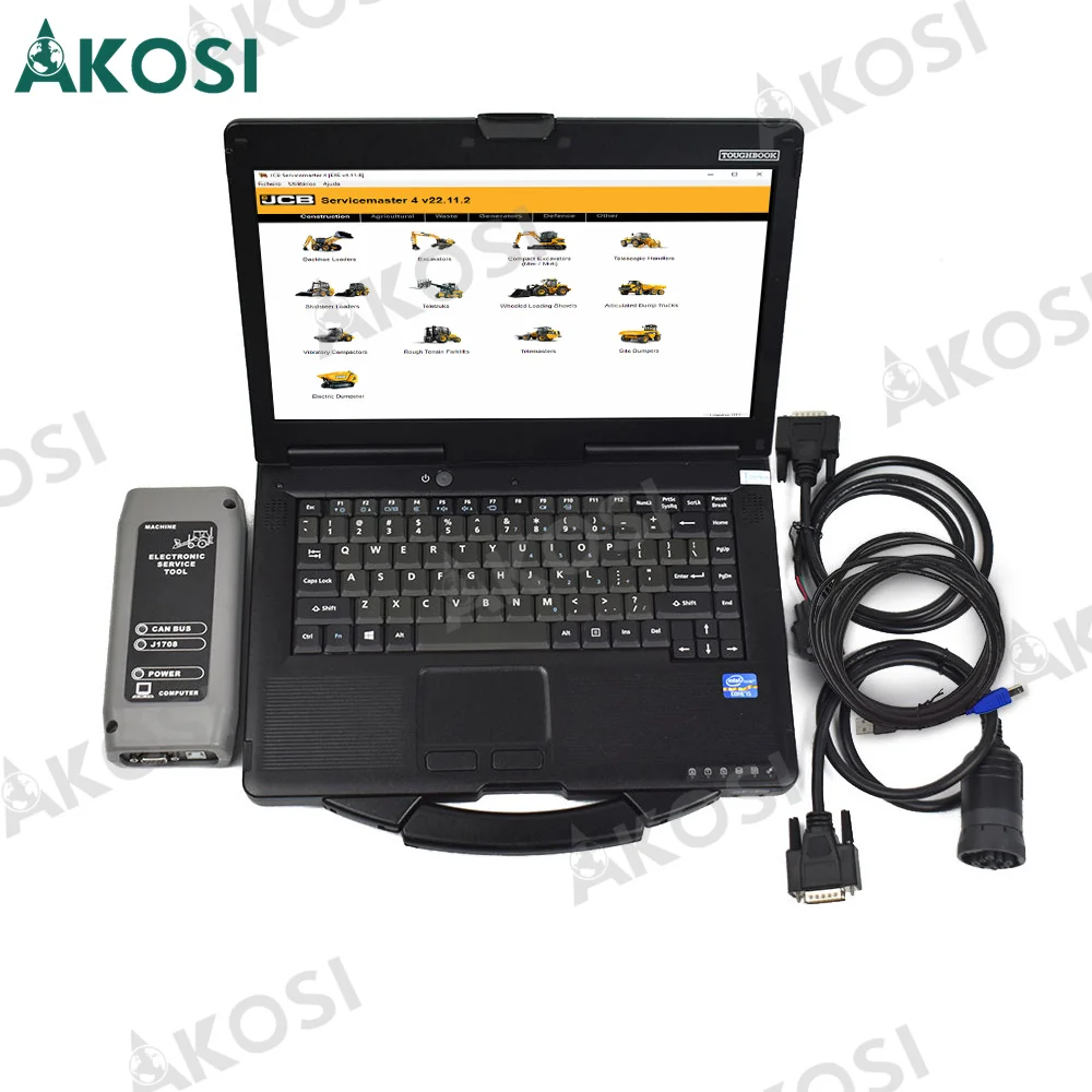 V26.5.2 Para JCB JS220, Instrumento de Diagnóstico y Escaneo, Herramienta de Servicio Electrónico J1708, Diagnóstico Electrónico + Laptop CF53