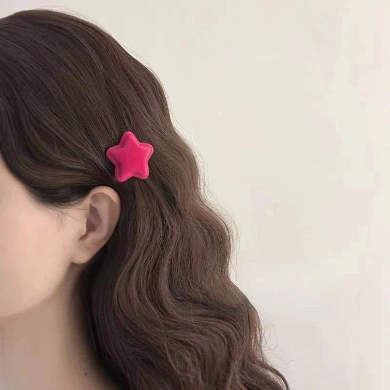 2pcs Sweet Pink Bow Star Hairpin for Girls Women Y2k Korean Style Heart Hair Clip Barrette Side Clip Headwear Hair Accessories