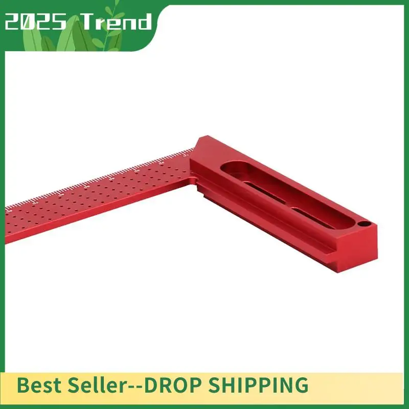 

AA14 New Hole Ruler Marking Ruler Carpenter Tool Wear Proof Aluminum Alloy Woodworking Accessory Multifunction 45/90 Degree Rule