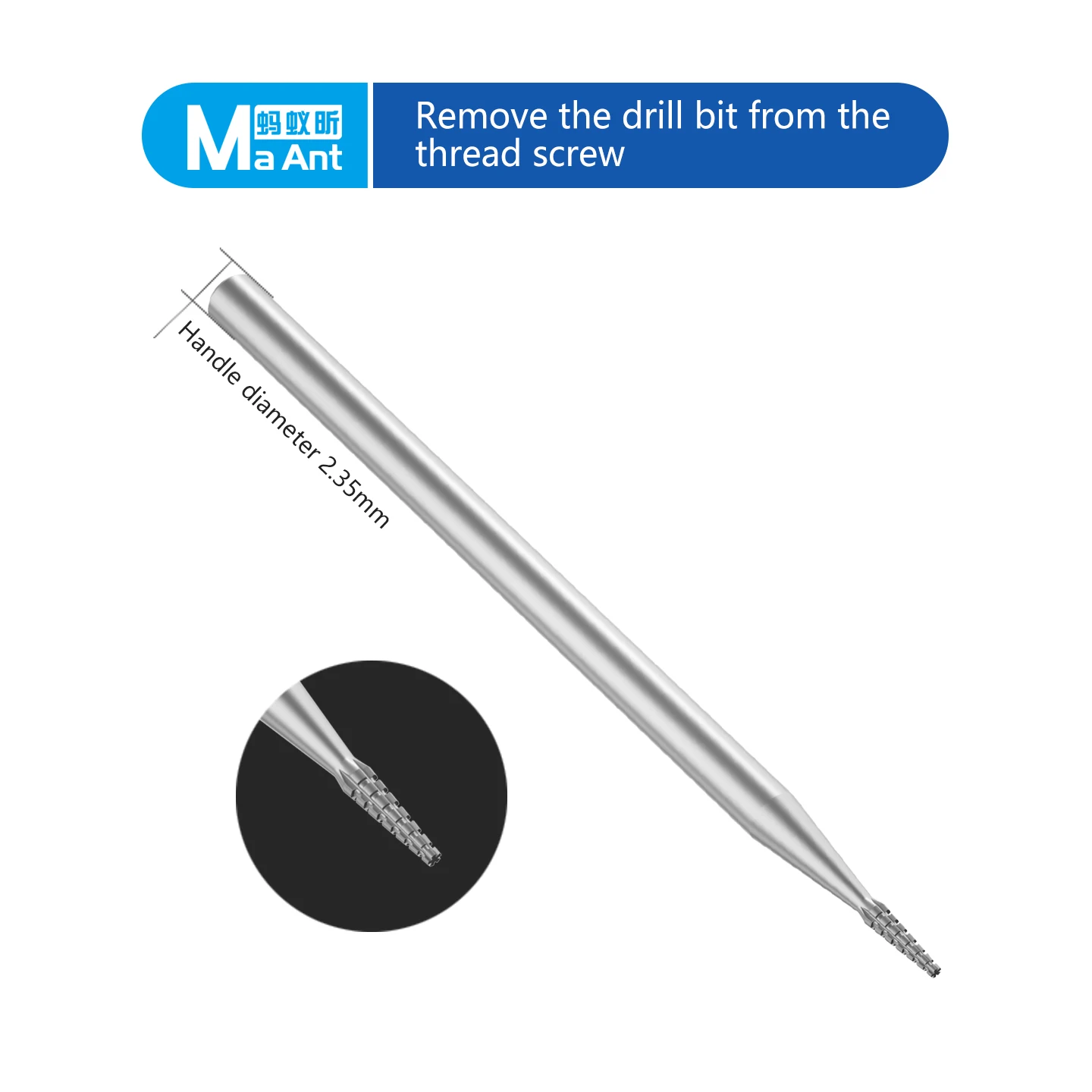 MaAnt 2.35mm Alloy Screw Extractor Sliding Drill Bit Set Chuck for Mobile Phone PCB Motherboard Screw Removal Repair Tools