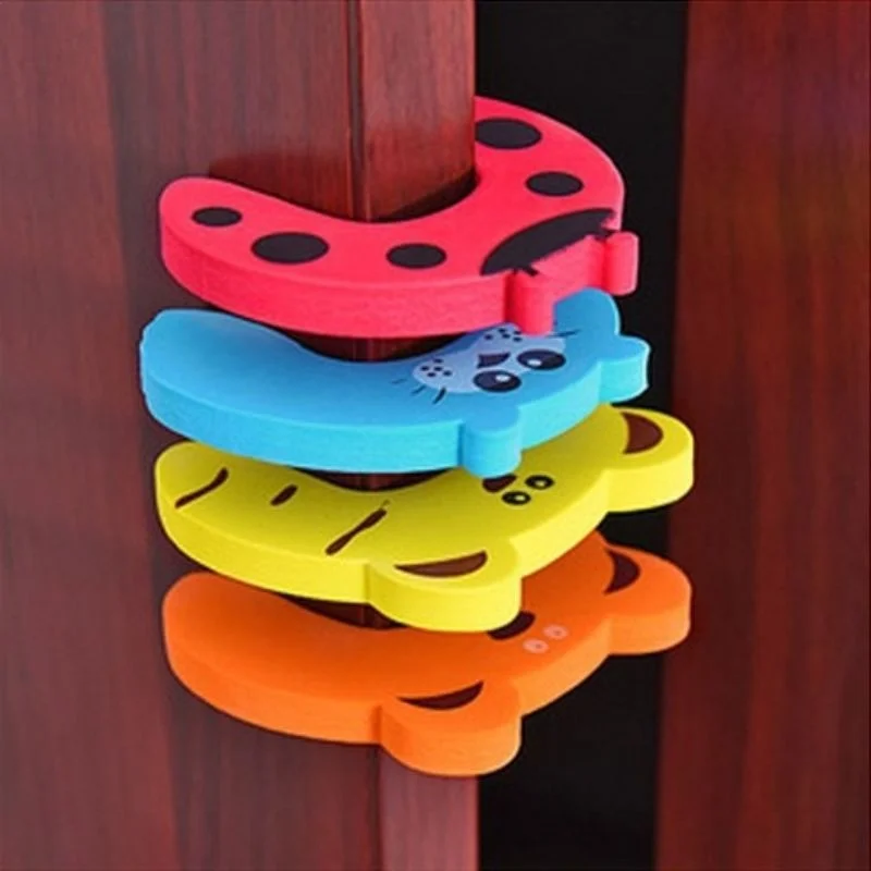 1/5Pcs Lot Protection Safety EVA C Shape Door Stopper Cute Animal Security Baby Card Lock Care Child Finger Protector A+