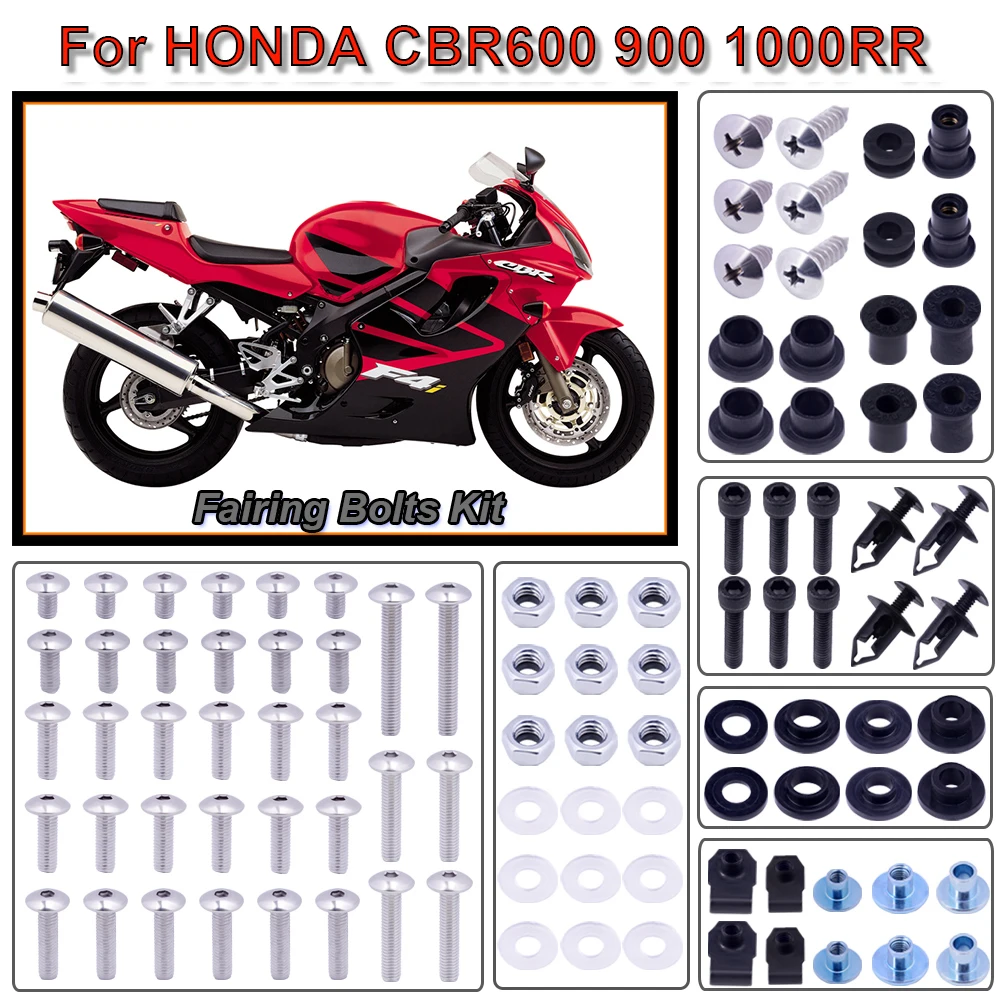 

For Honda CBR600RR CBR1000RR CBR 600 F2 F3 F4 F4i CBR 600 RR 1000 RR 900 929 954 CBR1100XX Fairing Bolt Kit Fastener Clips Screw