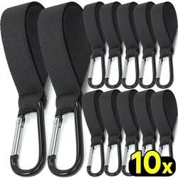 1-10pcs Stroller Hooks Buckles Clip Aluminum Alloy Carabiner Cart Organizer Diaper Bag Shopping Pram Hook Buckle Stroller Hanger