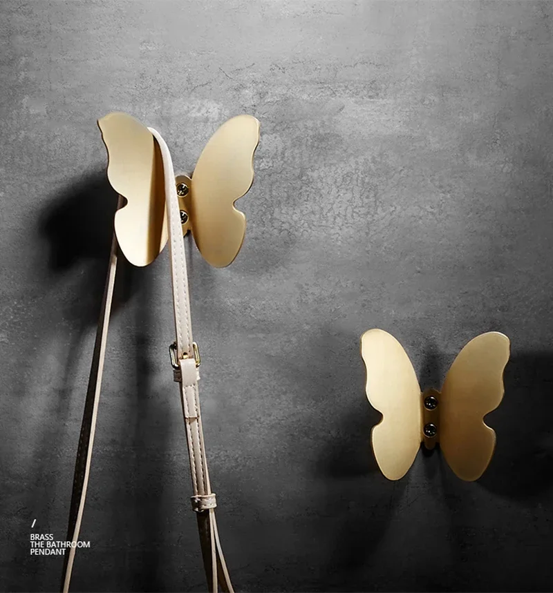 

Brass Bathroom Butterfly Hook Creative Design Brushed gold Wall-mounted Bedroom Coat Hook Coat Hooks Bathroom Accessories
