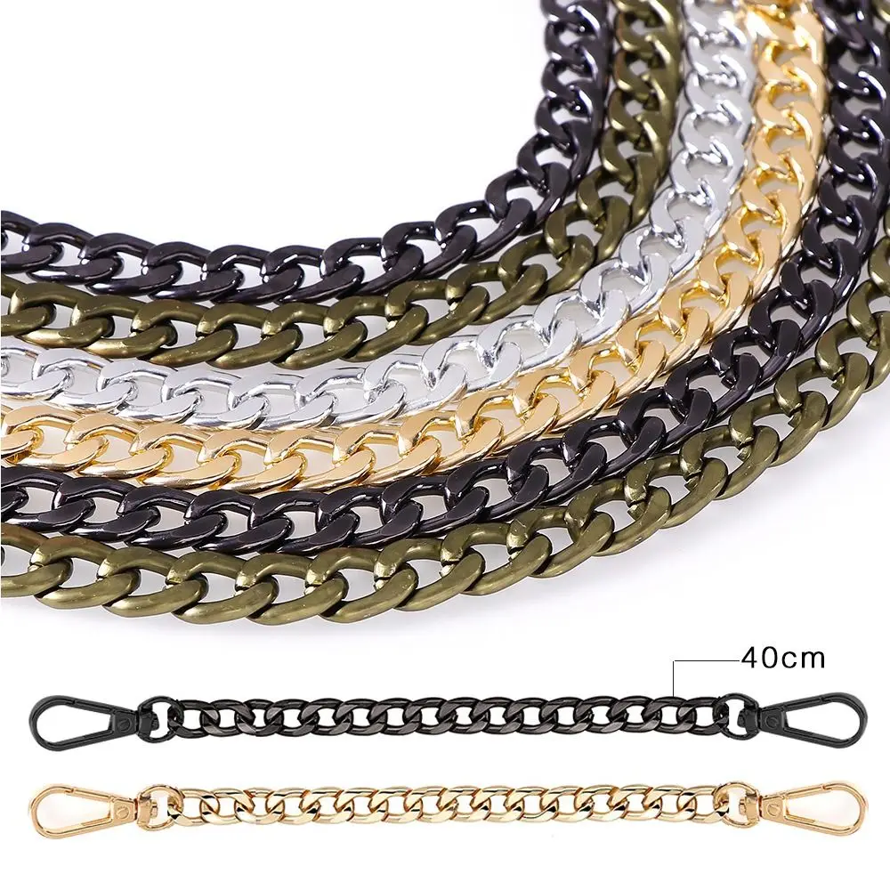 Metal Short Replacement Purse Chain Buckle Chain Flat Chain Purse Strap Extender Handbag Accessories DIY Bag Extension Chain
