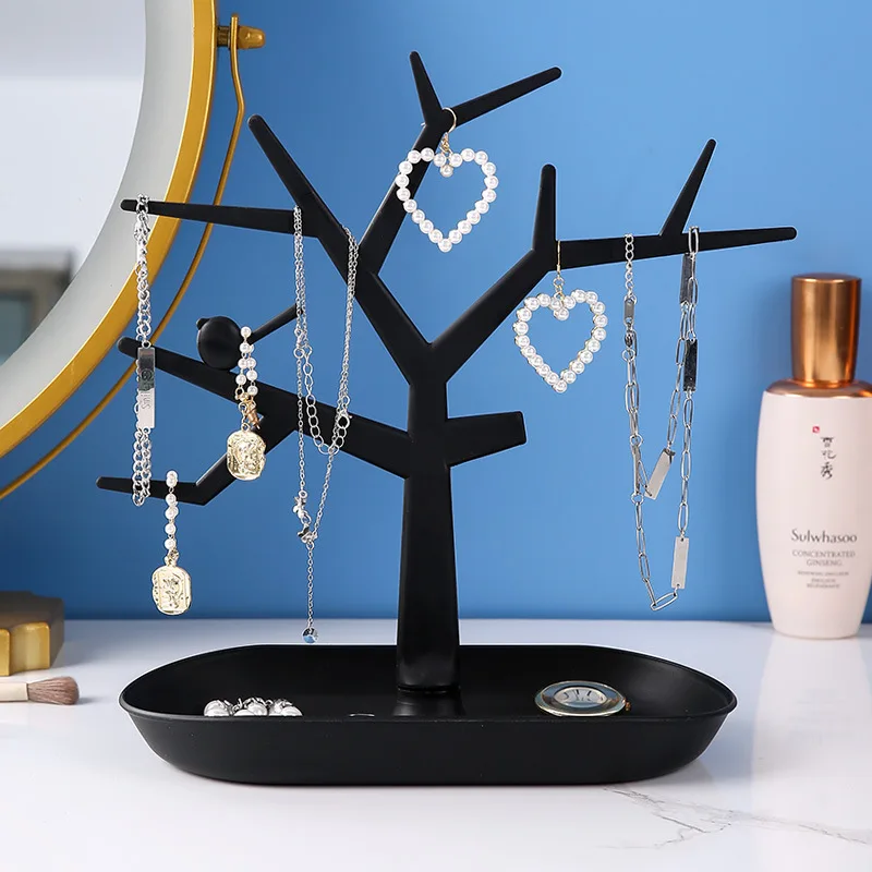 Plastic Stand For Earrings Pendants Bracelets Jewelry Rotatable Display Stud Earrings Holder Jewellery Rack Storage Small Shelf