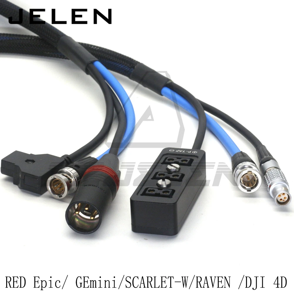 XLR 3pin to 6pin  for RED Epic/ GEmini/SCARLET-W/RAVEN /DJI 4D power cable camera is used separately from the battery