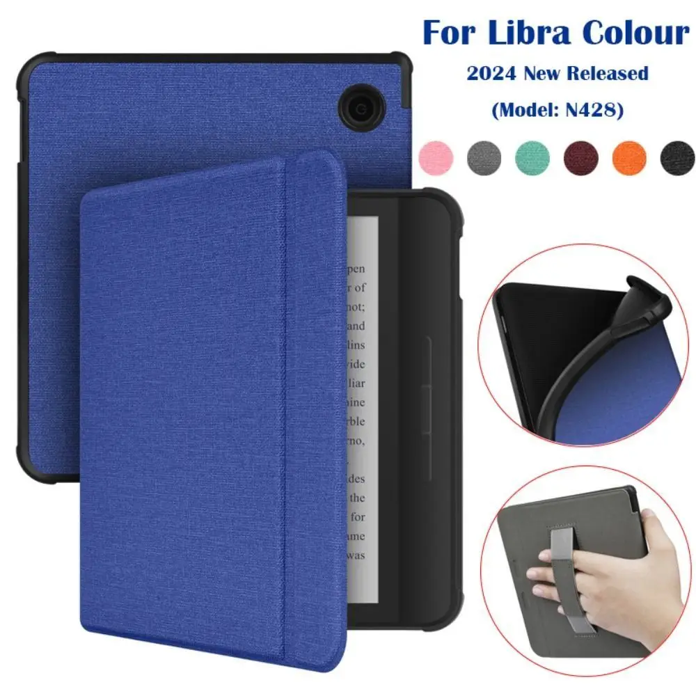 

7 inch eReader Case Hand Support Auto Sleep/Wake Protective Shell Shockproof TPU for Rakuten KOBO Libra Colour 2024