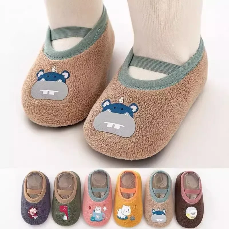 Spring and Autumn Children's Indoor Soft Shoes Floor Socks Quiet Lightweight Anti Slip Baby's Indoor Home Shoes for 1-2 Year