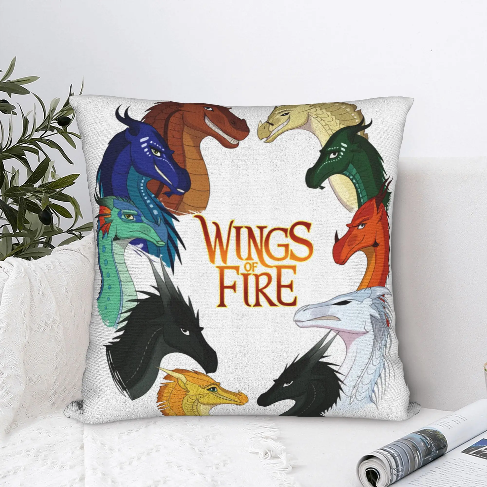 Pillow Cover Wing of fire all dragon Design Cushion Cover  Funny Pillow Case For Sofa Bedroom Home Decor Pillowcases
