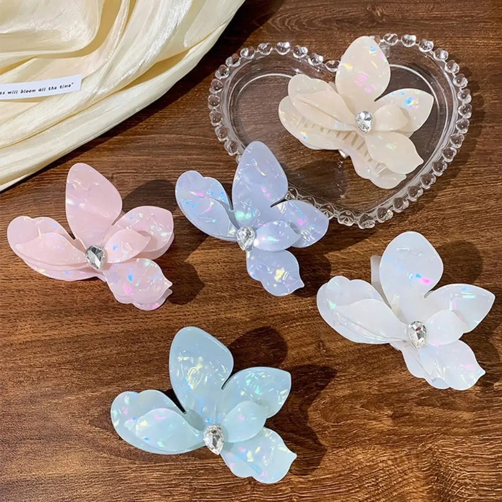 

Elegant Acetic Acid Hair Claw Korean Style High Ponytail Clip French Shark Clip Trendy Acetate Flower Hair Crab Clip Headwear