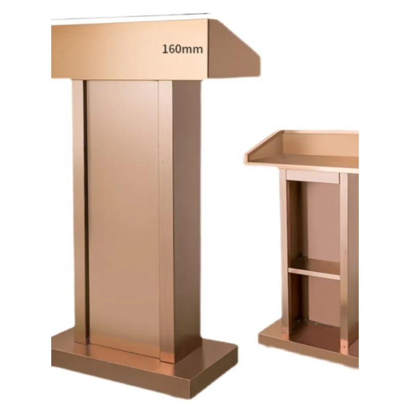 

Hotel stainless steel podium table modern welcome reception host speech 4S service lectern reception desk security post
