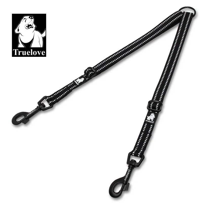 Truelove Pet Double Dog Leash Nylon Reflective Webbing Adjustable Zinc Alloy Hook Suitable for Training Pet Run Product TLL2371