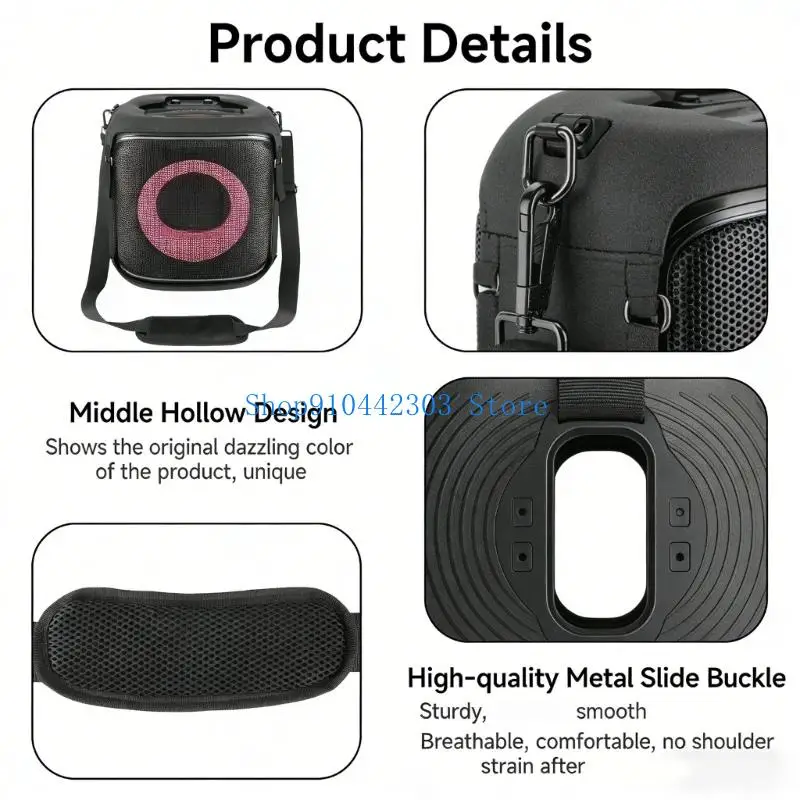 652F Protective Cover for PB 2 Portable Sound Devices Featuring Hollowed Cut Out Includes Adjustable Strap