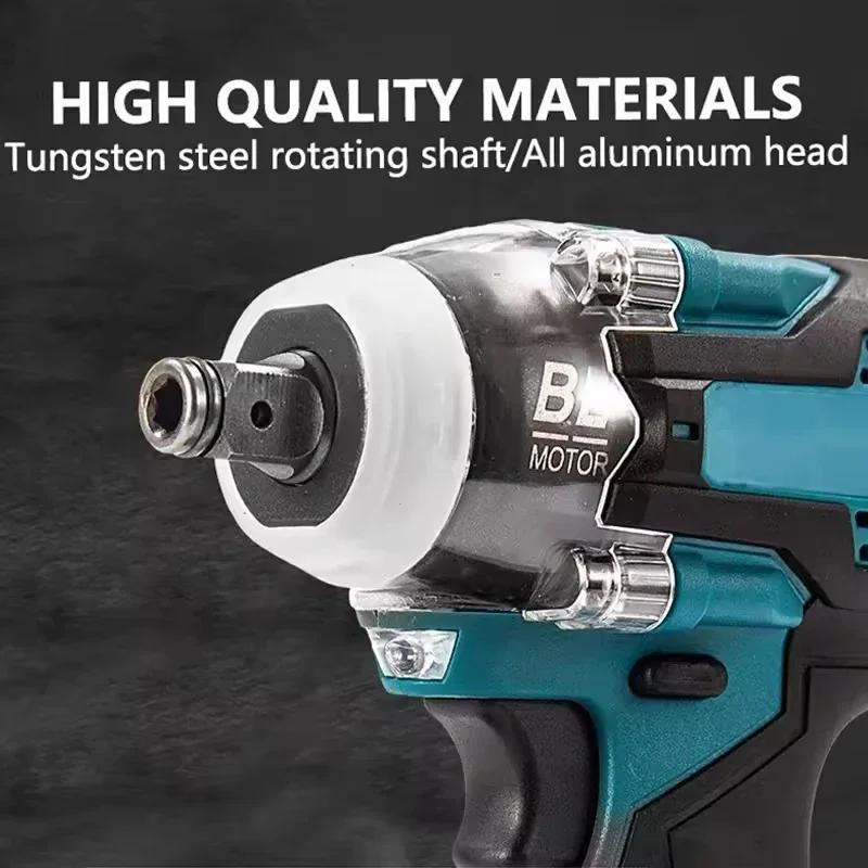 Compatible con Makita TW004G, taladro recargable, batería de 18V, 630N.m, máquina destornillador sin escobillas, destornillador eléctrico inalámbrico