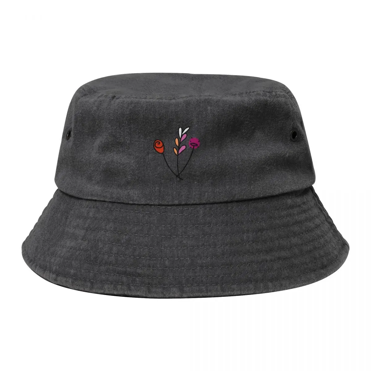 

Subtle lesbian pride flag flowers Bucket Hat Funny hats Custom Cap Hat Luxury Brand winter hats for men Mens Women's