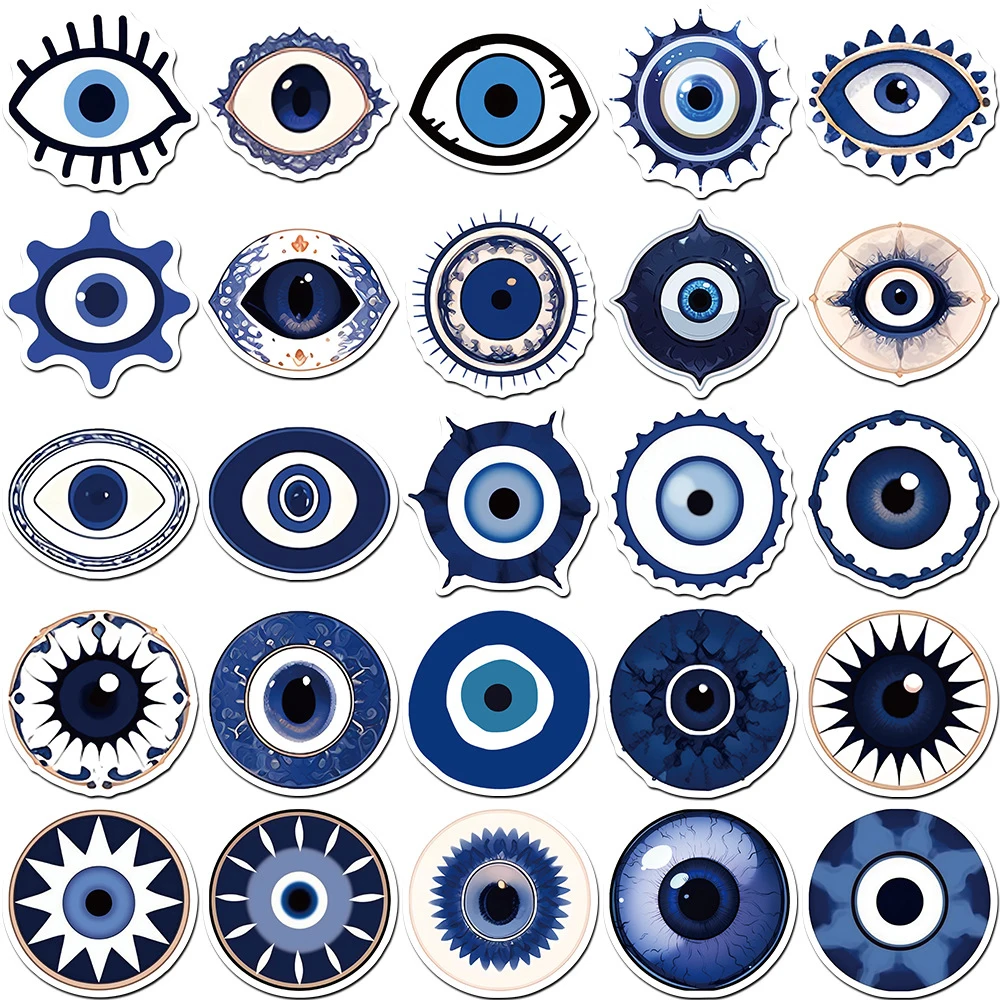 10/30/50pcs Gothic Turkish Evil Eye Graffiti Stickers Aesthetic Decals Skateboard Motorcycle Phone Car Cool Waterproof Sticker