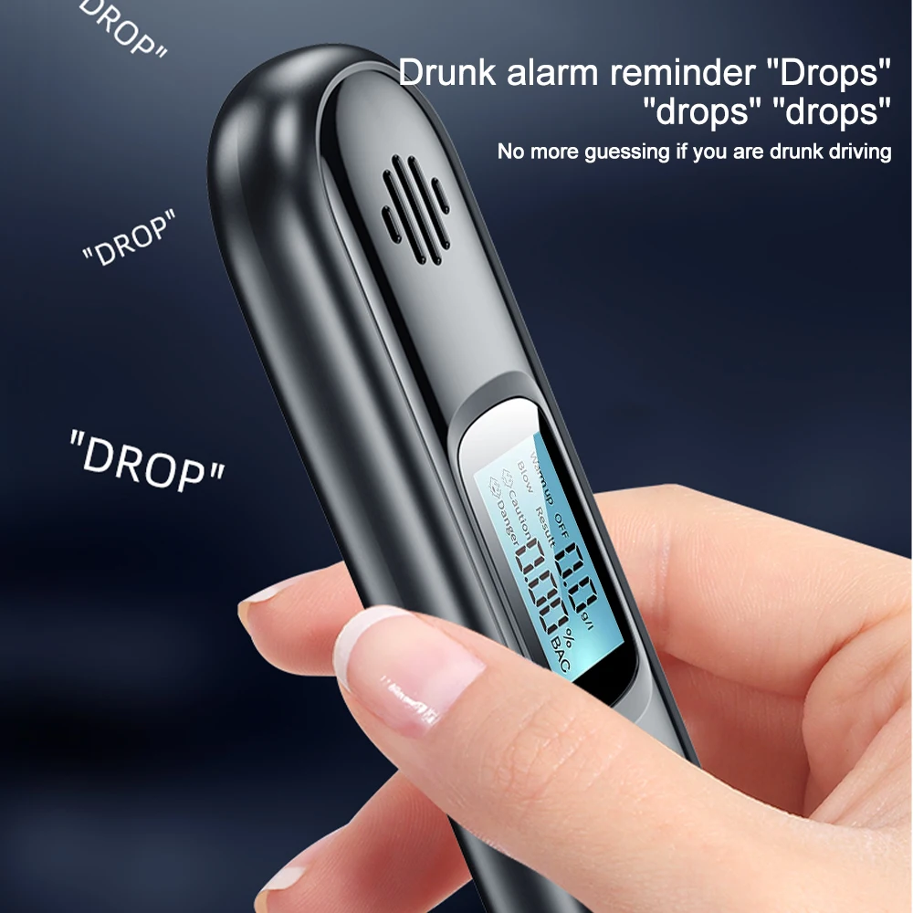 Kebidumei Alcohol Tester Non-contact Breathalyzer High Precision Alcohol Test USB Rechargeable LCD Display Alcohol Detector