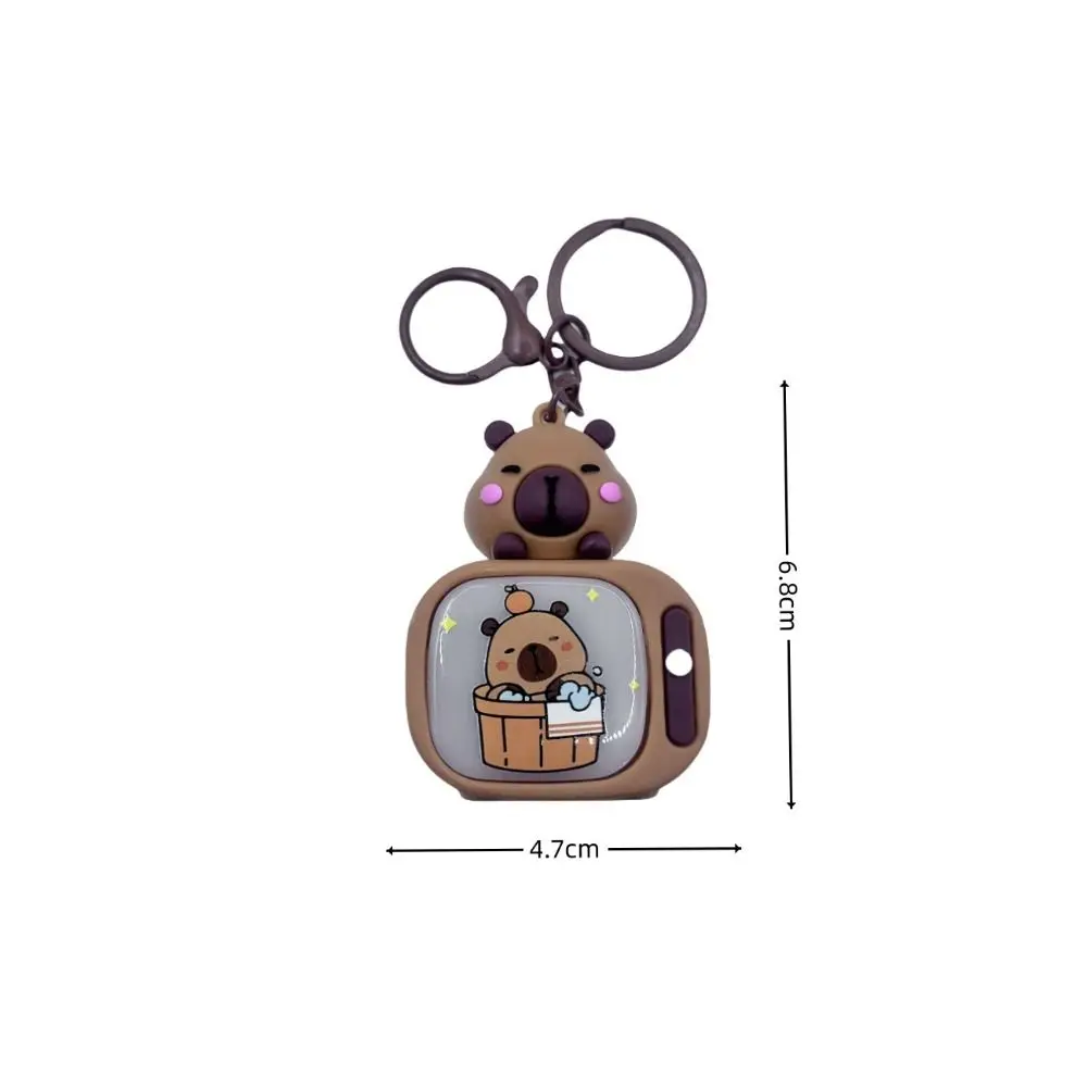 Creative Lighting Luminous Capybara Keychain Mini Funny Gift Animals Key Ring Backpack Hanging Pendants