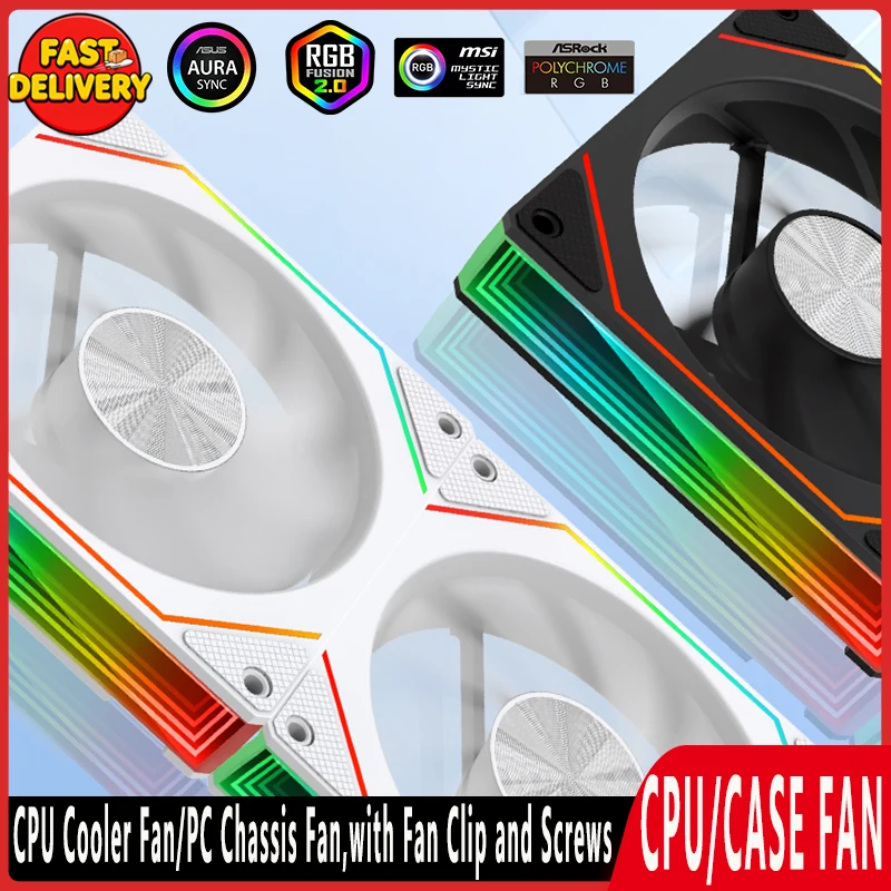 

Cooling Host Case CPU Cooler 120mm ARGB Fan Infinite Mirror 5v3pin 4pin PWM PC Chassis fans Air-cooler With fan Clip And Screws