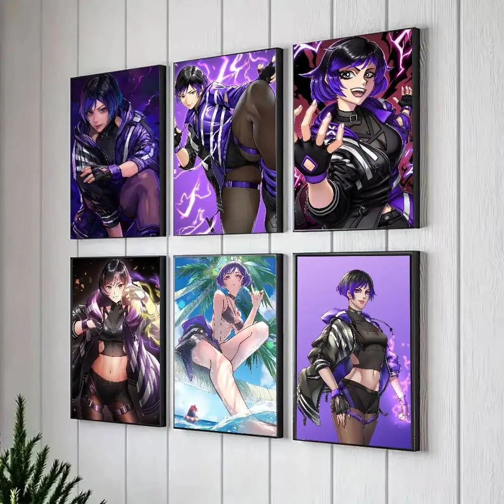 Reina Fighting Game T-Tekken 8 Poster Art Sticky Wall Waterproof Home Living Room Bedroom Bar Aesthetic Decoration
