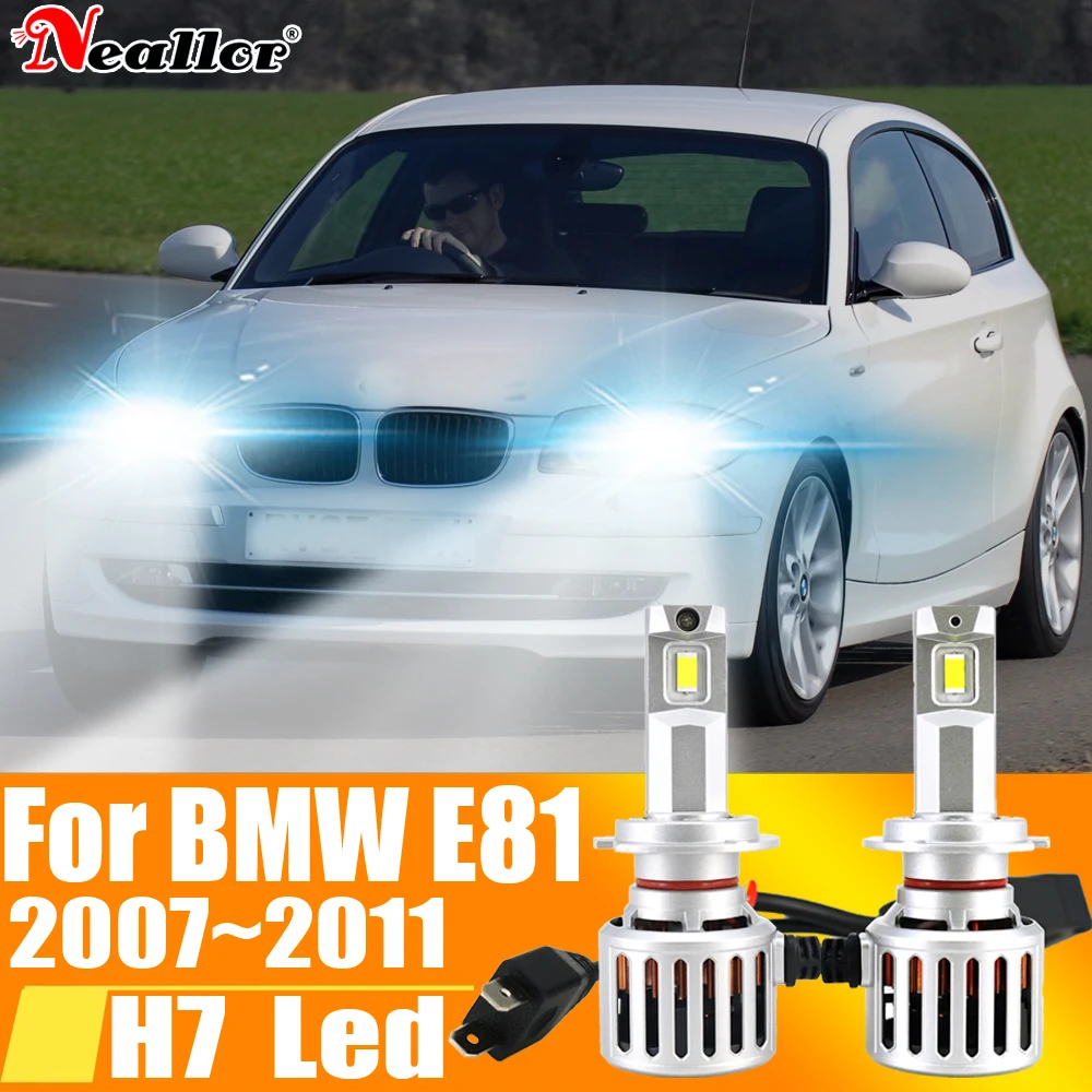 

2pcs High Power H7 Led Light Canbus No Error 6000K White Car Headlight Bulb Moto Turbo Diode Lamp 12v 55w For BMW E81 2007~2011