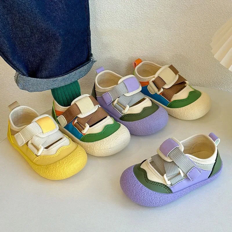Spring and Autumn 2025 New Korean version of indoor girls canvas shoes soft-soled children's baby toddler shoes children's shoes
