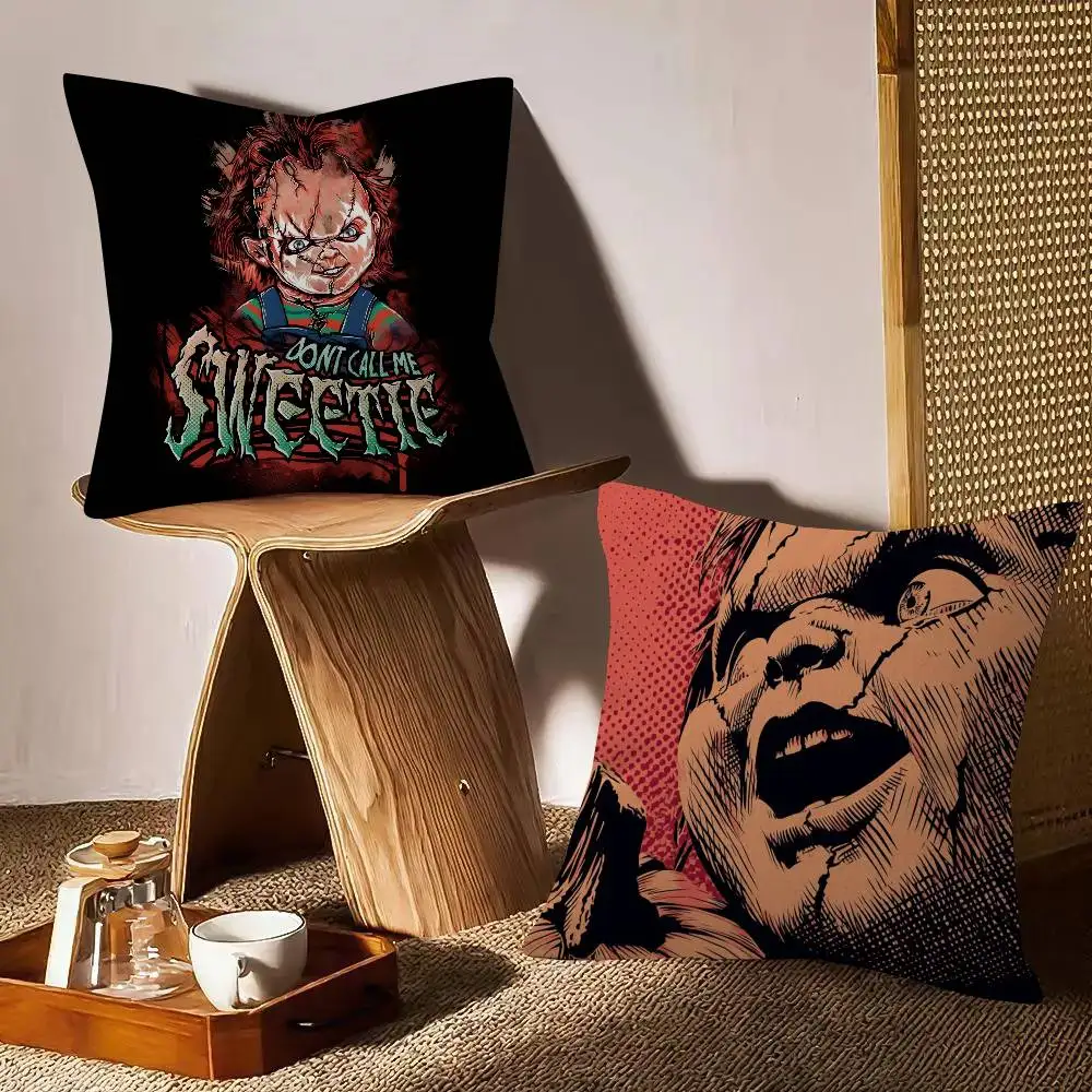 Movie c-Chucky Horror Decorative Room Aesthetics Pillow Case Home Decor Bedroom Sofa Bed Pillow Cover 45x45 view 3