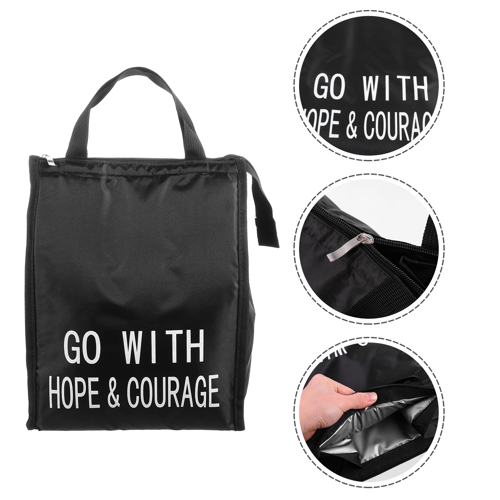 

Insulated Lunch Bag Oxford Cloth Aluminum Foil Thickened Material Portable Heat Preservation Functional Design