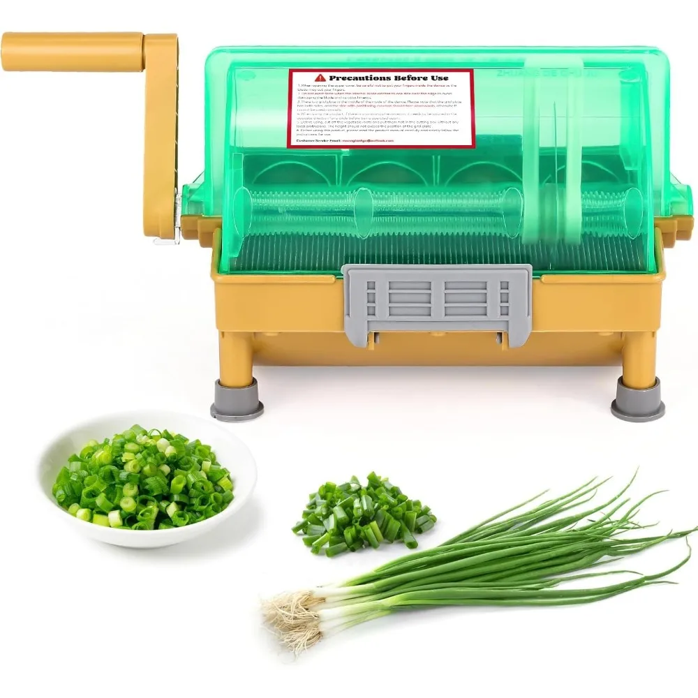 

Hand Crank Green Onion Cutter Stainless Steel Blade 3MM Chopper for Scallions Leeks Cilantro Garlic Vegetable Slicer