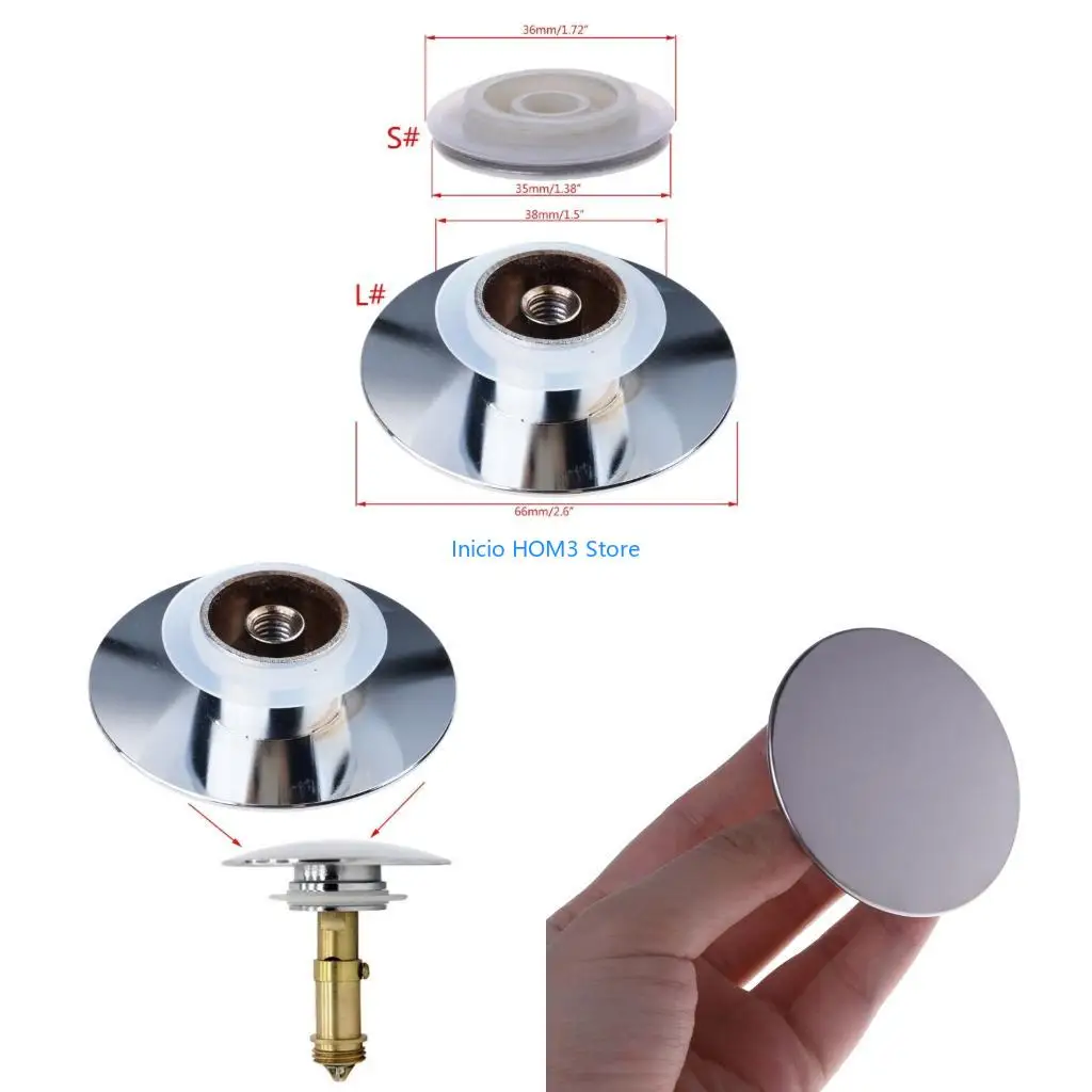 A5YD Stainless Steel Basins Bounce Button Cover Basins Bounce Button Kitchen Bathroom Wash Basins Strainer Plug Cover